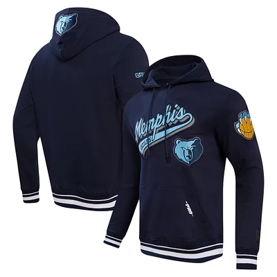 Men's Pro Standard Navy Memphis Grizzlies Script Tail Pullover Hoodie