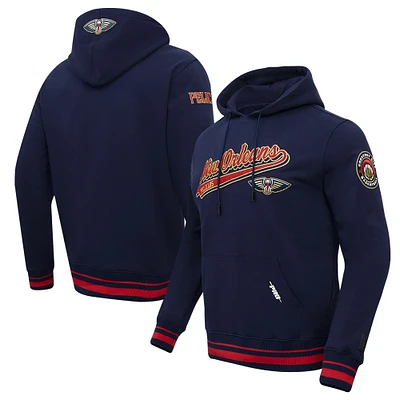 Men's Pro Standard Navy New Orleans Pelicans Script Tail Pullover Hoodie