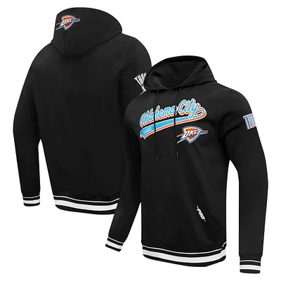 Men's Pro Standard Black Oklahoma City Thunder Script Tail Pullover Hoodie