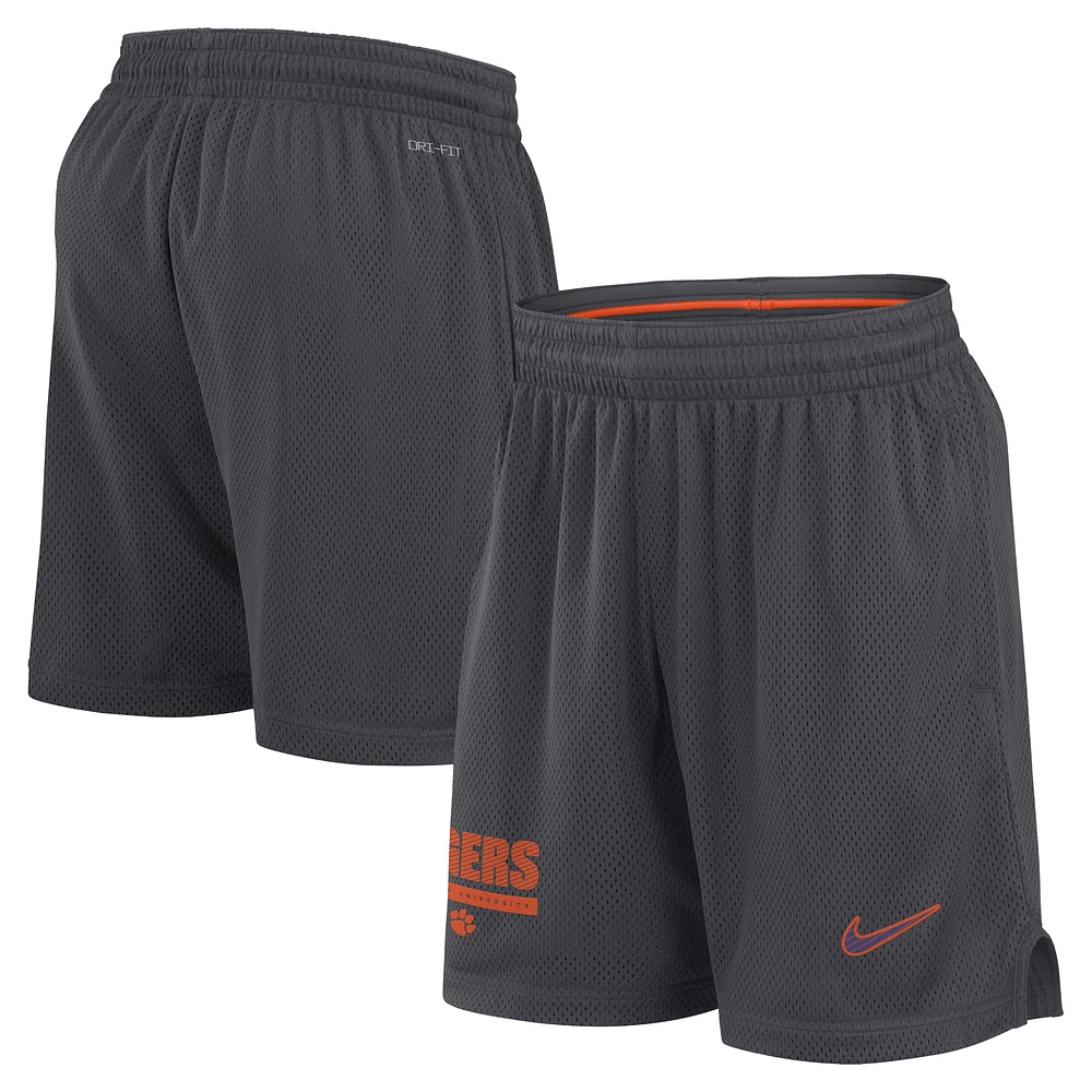 Men's Nike Anthracite Clemson Tigers 2024 Sideline Mesh Shorts