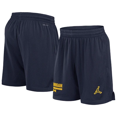 Men's Jordan Brand Navy Michigan Wolverines 2024 Sideline Performance Mesh Shorts