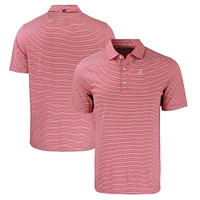 Men's Cutter & Buck Crimson/White Alabama Crimson Tide Forge Eco Double Stripe Stretch Recycled Polo