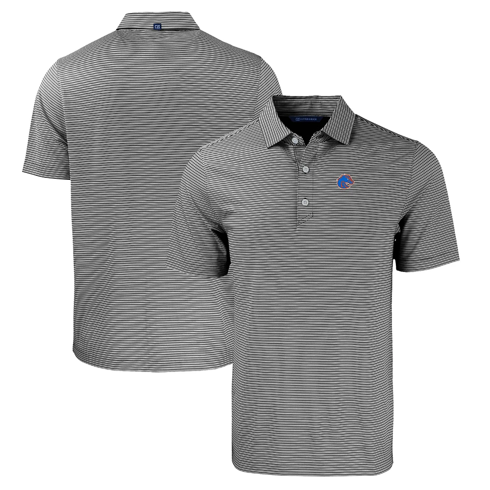 Men's Cutter & Buck /White Boise State Broncos Forge Eco Double Stripe Stretch Recycled Polo