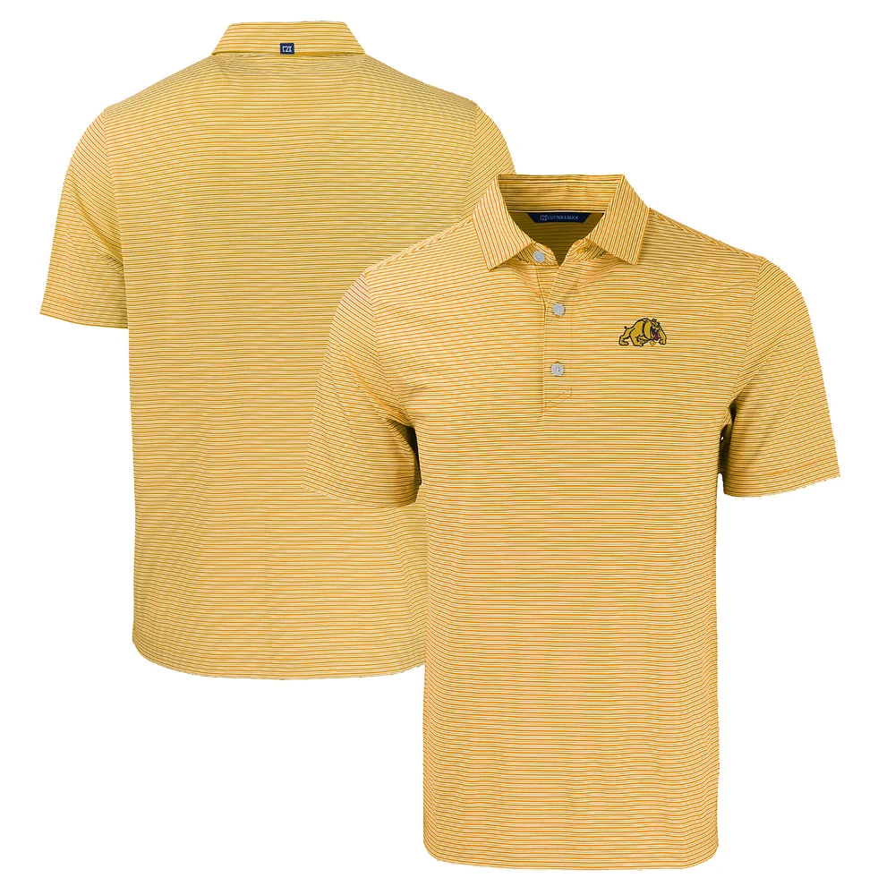 Men's Cutter & Buck Gold/White Bowie State Bulldogs Forge Eco Double Stripe Stretch Recycled Polo