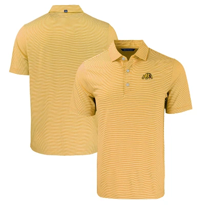 Men's Cutter & Buck  Gold/White Bowie State Bulldogs Forge Eco Double Stripe Stretch Recycled Polo