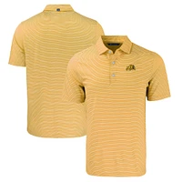Men's Cutter & Buck  Gold/White Bowie State Bulldogs Forge Eco Double Stripe Stretch Recycled Polo