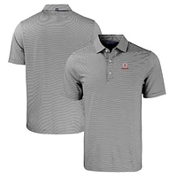 Men's Cutter & Buck  Black/White Bradley Braves Forge Eco Double Stripe Stretch Recycled Polo