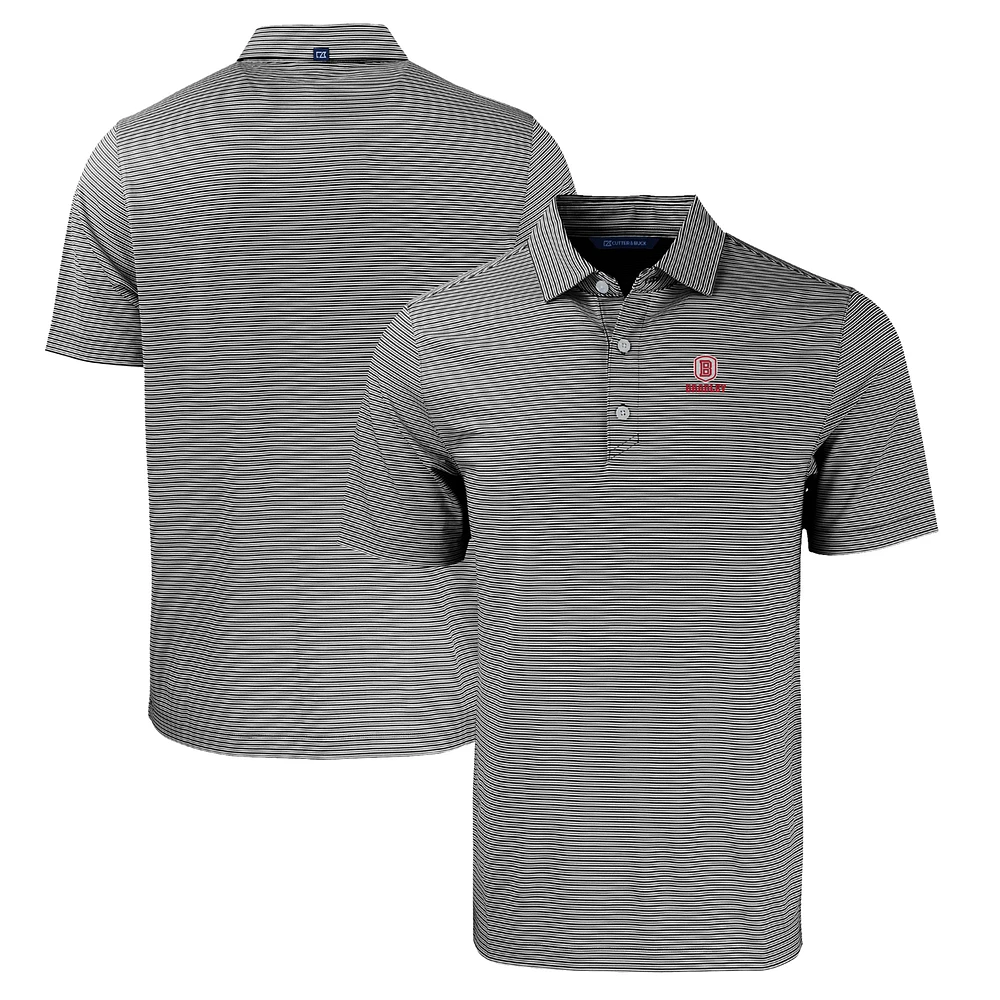 Men's Cutter & Buck Black/White Bradley Braves Forge Eco Double Stripe Stretch Recycled Polo