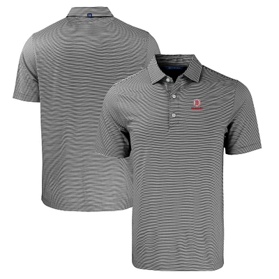 Men's Cutter & Buck  Black/White Bradley Braves Forge Eco Double Stripe Stretch Recycled Polo