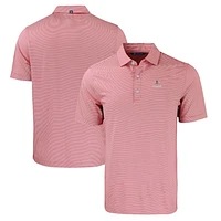 Men's Cutter & Buck  Red/White Bradley Braves Forge Eco Double Stripe Stretch Recycled Polo