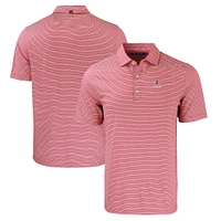 Men's Cutter & Buck  Red/White Bradley Braves Forge Eco Double Stripe Stretch Recycled Polo