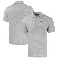 Men's Cutter & Buck /White Kansas State Wildcats Forge Eco Double Stripe Stretch Recycled Polo