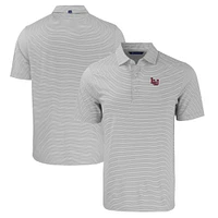 Men's Cutter & Buck  Gray/White Lamar Cardinals Forge Eco Double Stripe Stretch Recycled Polo