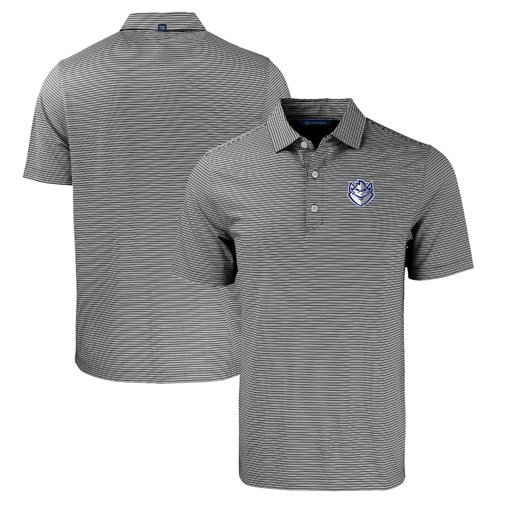 Men's Cutter & Buck /White Saint Louis Billikens Forge Eco Double Stripe Stretch Recycled Polo