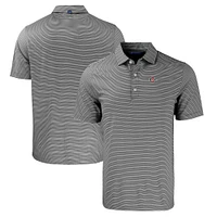Men's Cutter & Buck  Black/White San Diego State Aztecs Forge Eco Double Stripe Stretch Recycled Polo