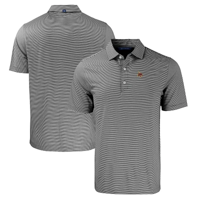 Men's Cutter & Buck  Black/White Texas State Bobcats Forge Eco Double Stripe Stretch Recycled Polo