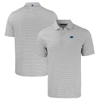 Men's Cutter & Buck  Gray/White Florida Gators Forge Eco Double Stripe Stretch Recycled Polo