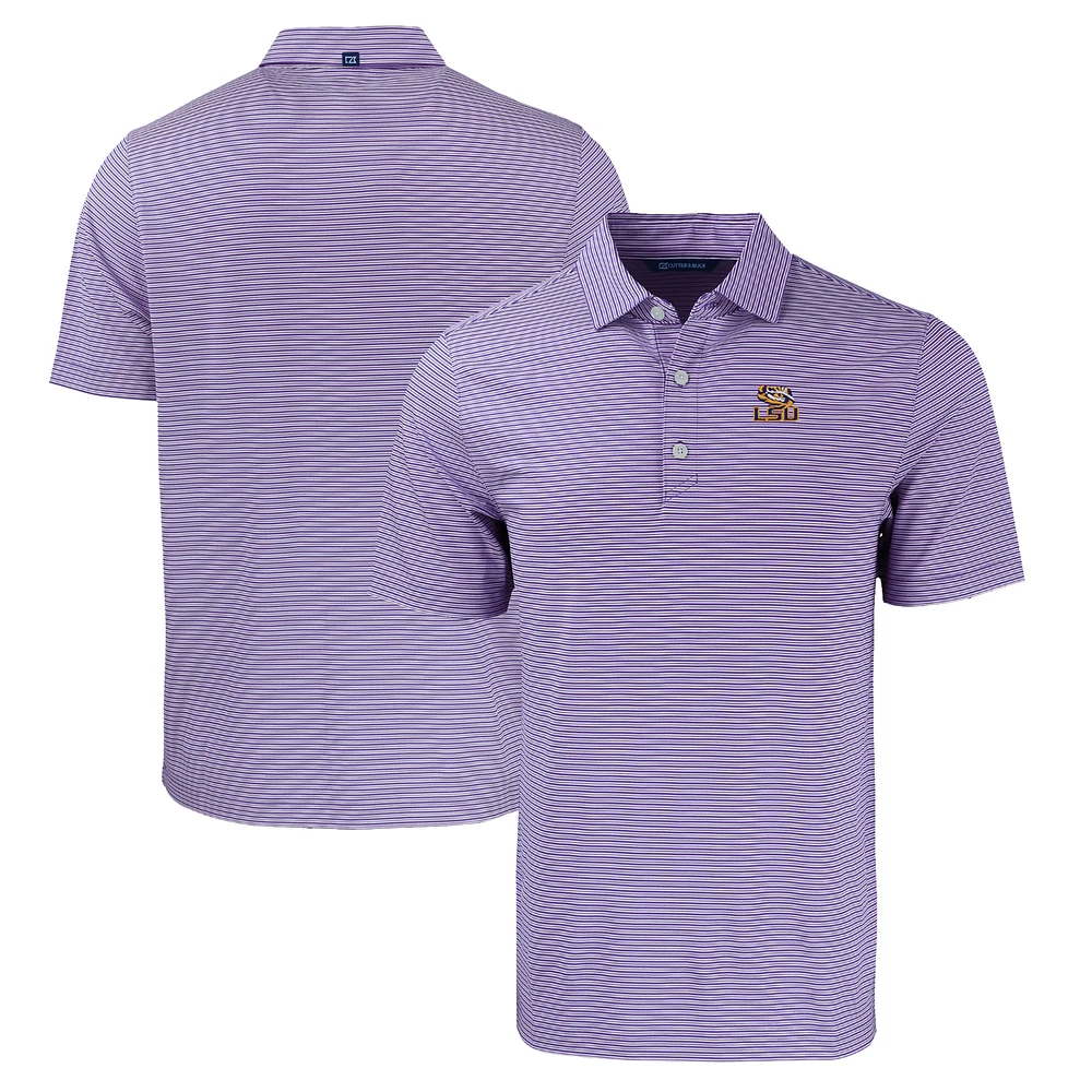 Men's Cutter & Buck Purple LSU Tigers Forge Eco Double Stripe Stretch Recycled Polo