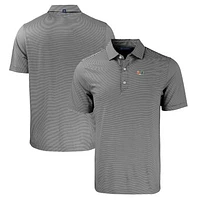 Men's Cutter & Buck  Black/White Miami Hurricanes Forge Eco Double Stripe Stretch Recycled Polo