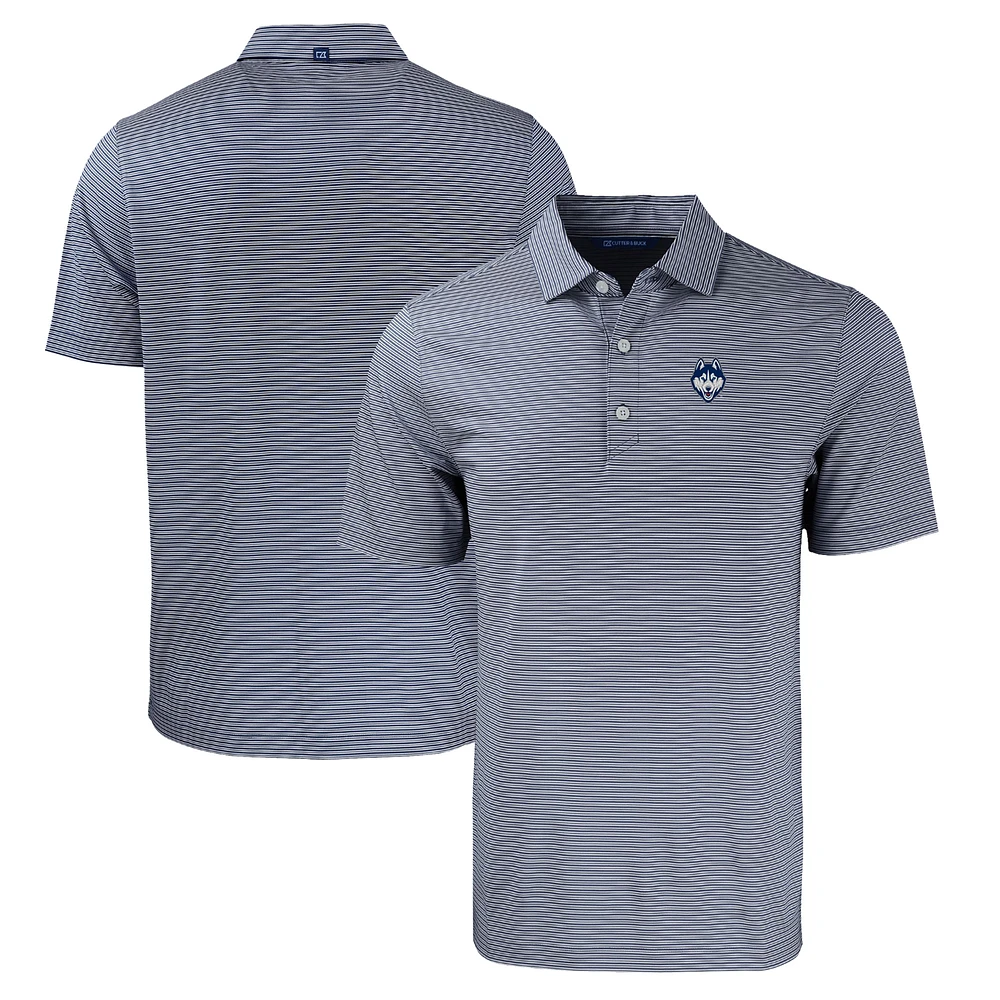 Men's Cutter & Buck Navy/White UConn Huskies Forge Eco Double Stripe Stretch Recycled Polo