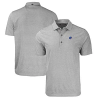 Men's Cutter & Buck  Heather Gray Boise State Broncos Forge Eco Stripe Stretch Recycled Polo
