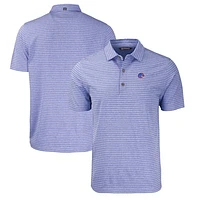 Men's Cutter & Buck Heather Royal Boise State Broncos Forge Eco Stripe Stretch Recycled Polo