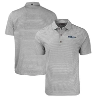Men's Cutter & Buck Heather Pennsylvania Quakers Forge Eco Stripe Stretch Recycled Polo