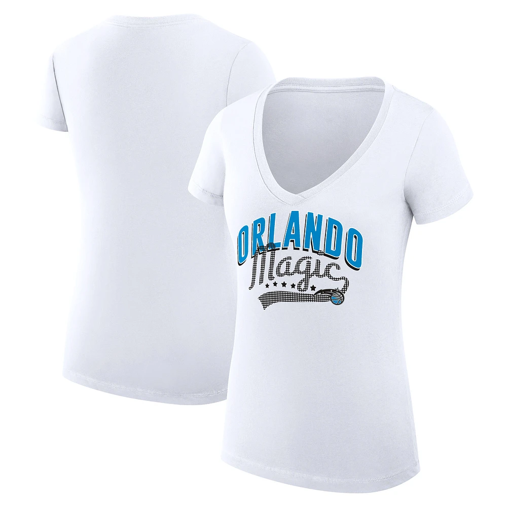 Women's G-III 4Her by Carl Banks Orlando Magic Filigree Logo V-Neck Fitted T-Shirt