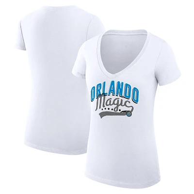 Women's G-III 4Her by Carl Banks Orlando Magic Filigree Logo V-Neck Fitted T-Shirt