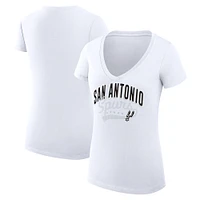Women's G-III 4Her by Carl Banks San Antonio Spurs Filigree Logo V-Neck Fitted T-Shirt