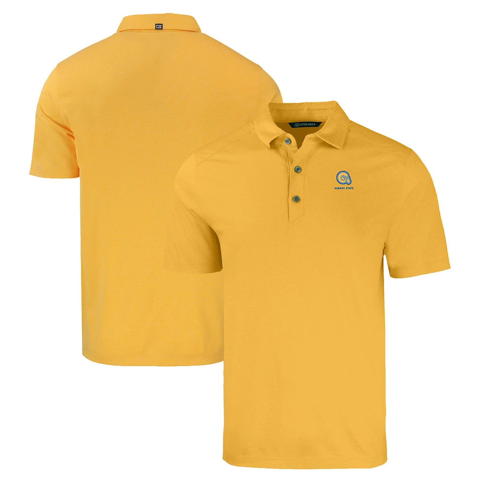 Men's Cutter & Buck Gold Albany State Golden Rams Forge Eco Stretch Recycled Polo