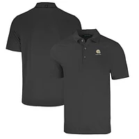 Men's Cutter & Buck Heather Black Albany State Golden Rams Forge Eco Stretch Recycled Polo