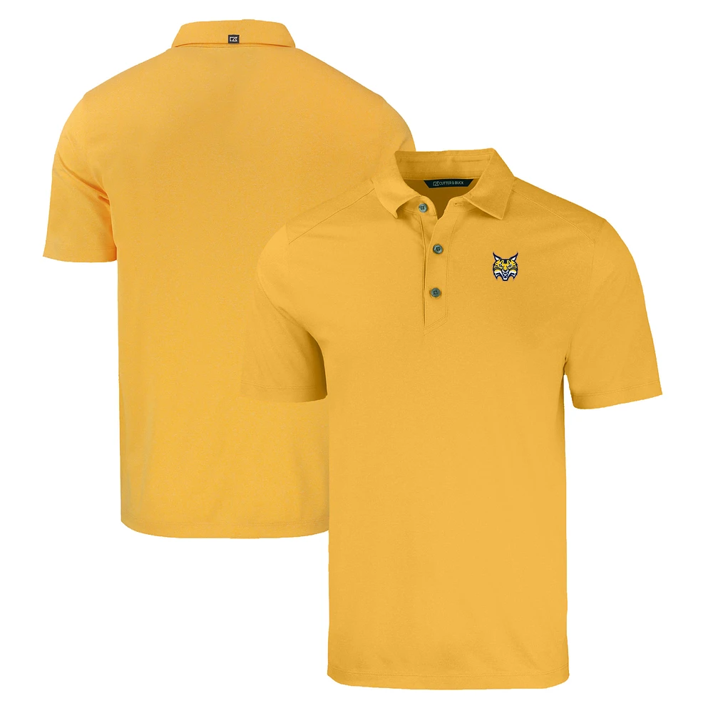 Men's Cutter & Buck Gold Quinnipiac Bobcats Forge Eco Stretch Recycled Polo