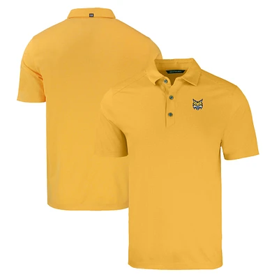Men's Cutter & Buck Gold Quinnipiac Bobcats Forge Eco Stretch Recycled Polo