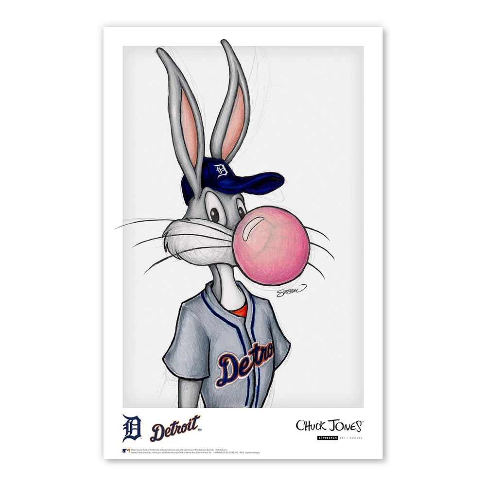 Bugs Bunny Detroit Tigers 11" x 17" Looney Tunes Poster Print