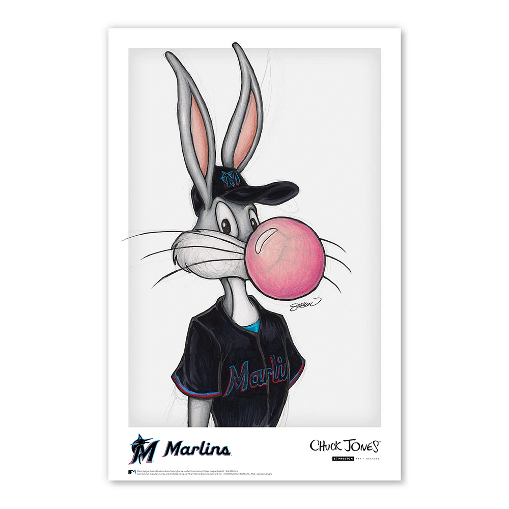 Bugs Bunny Miami Marlins 11" x 17" Looney Tunes Poster Print