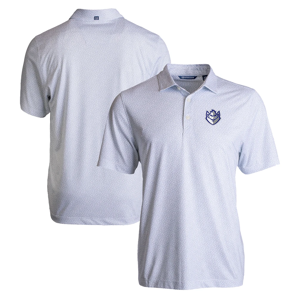 Men's Cutter & Buck White Saint Louis Billikens Pike Eco Pebble Print Stretch Recycled Polo