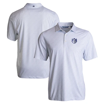 Men's Cutter & Buck White Saint Louis Billikens Pike Eco Pebble Print Stretch Recycled Polo