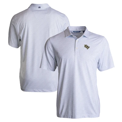 Men's Cutter & Buck White UCF Knights Pike Eco Pebble Print Stretch Recycled Polo