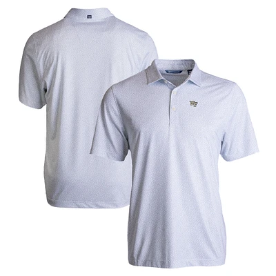 Men's Cutter & Buck White Wake Forest Demon Deacons Pike Eco Pebble Print Stretch Recycled Polo