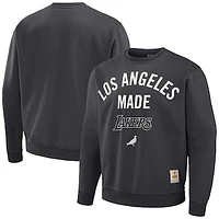 Men's NBA x Staple Anthracite Los Angeles Lakers Plush Pullover Sweatshirt