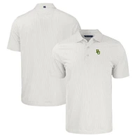 Men's Cutter & Buck White/Gray Baylor Bears Pike Eco Symmetry Print Stretch Recycled Polo