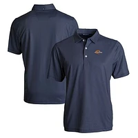 Men's Cutter & Buck Navy/White Pepperdine Waves Pike Eco Symmetry Print Stretch Recycled Polo