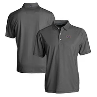 Men's Cutter & Buck Black/White Pitt Panthers Pike Eco Symmetry Print Stretch Recycled Polo
