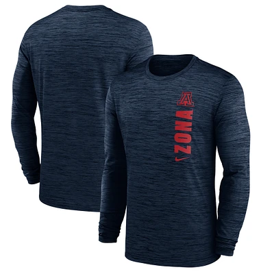 Men's Nike Navy Arizona Wildcats 2024 Sideline Velocity Performance Long Sleeve T-Shirt