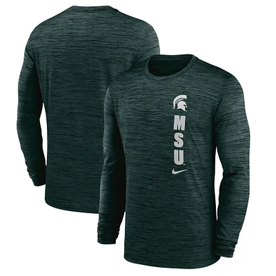 Men's Nike Green Michigan State Spartans 2024 Sideline Velocity Performance Long Sleeve T-Shirt