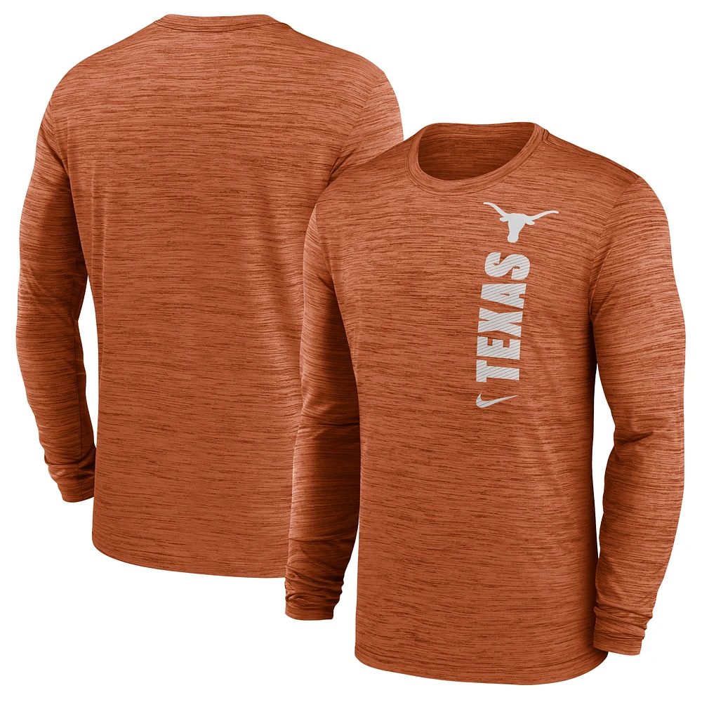 Men's Nike Texas Orange Texas Longhorns 2024 Sideline Velocity Performance Long Sleeve T-Shirt