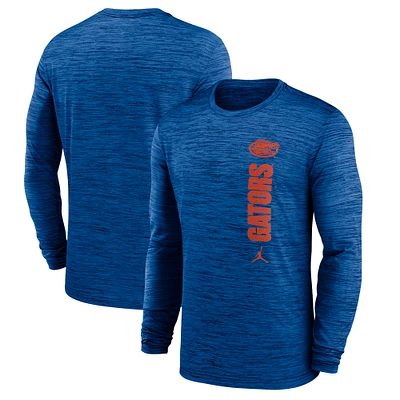 Men's Jordan Brand Royal Florida Gators 2024 Sideline Velocity Performance Long Sleeve T-Shirt