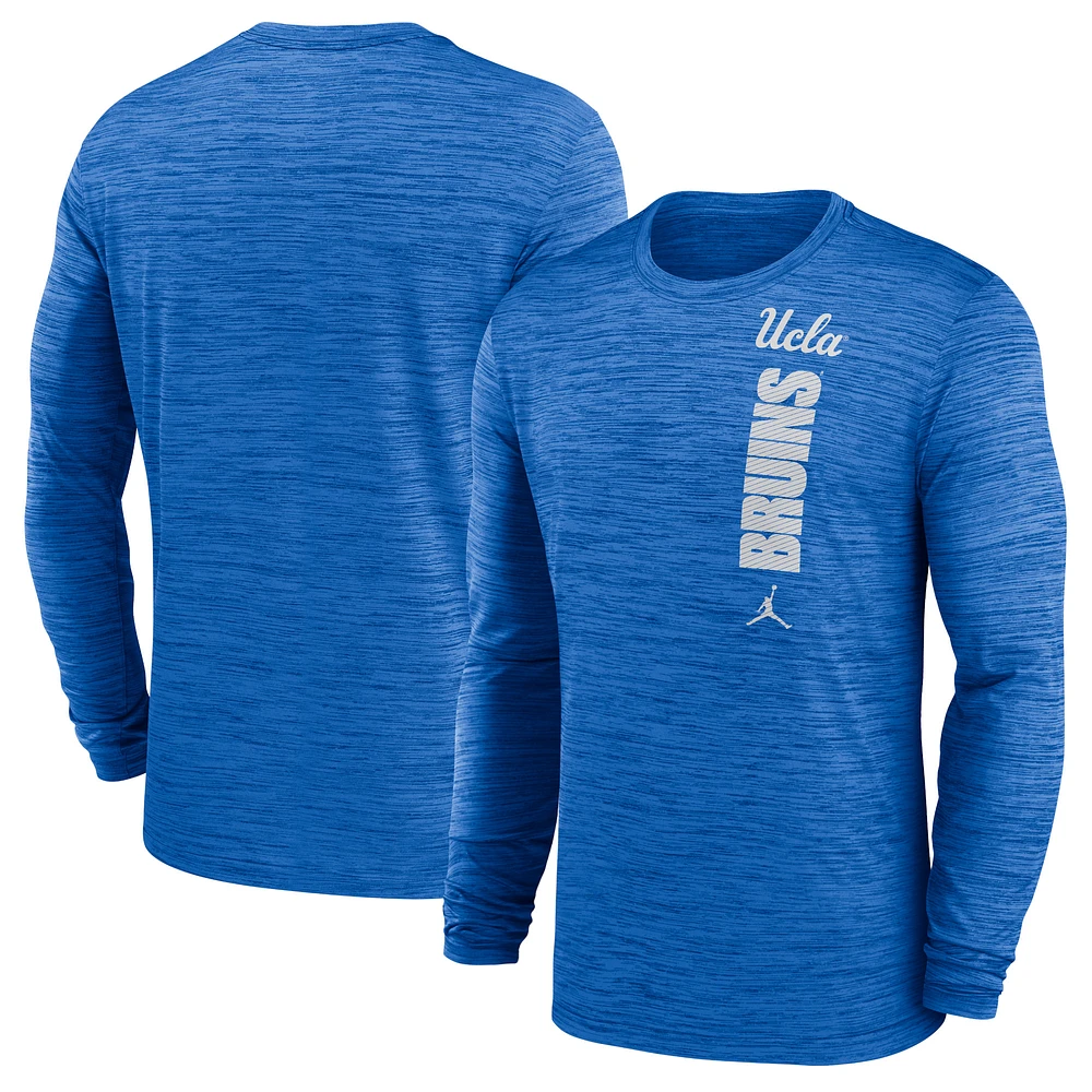 Men's Jordan Brand Blue UCLA Bruins 2024 Sideline Velocity Performance Long Sleeve T-Shirt