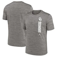 Men's Jordan Brand Heather Gray Oklahoma Sooners 2024 Sideline Velocity Performance  T-Shirt